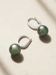 [Mikimoto] Mikimoto - Everyday Essentials 18-karat White Gold Pearl Earrings - Black - One size One size Black