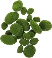 Anneome 20Pcs Artificial Moss Rocks Realistic Simulation Stones for DIY Microlandscape Decor for Garden Layouts Fairy Gardens and Terrarium Accessories