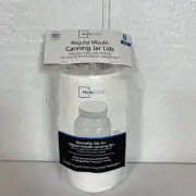Mainstays Plastic Storage Caps Regular Mouth Canning Jar Lids Reusable 8-Pack