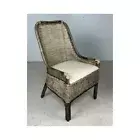 KAYA HAMPTON RATTAN ARMCHAIR LOUNGE CHAIR DINING CHAIR WITH CUSHION BLACK SHADOW