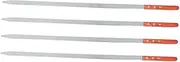 4Pcs Stainless Steel Skewers for BBQ Camping Flat Design for Easy Grilling High Temperature Resistant Reusable Sticks for Kebab Cooking