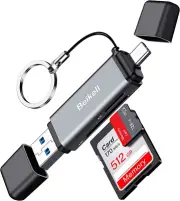 SD Card Reader Dual Plug USB 3.0/USB C Card Reader High Speed OTG Adapter
