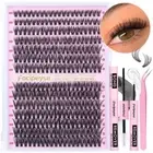 Eyelash Extension Kit D Curl Lash Clusters 280pcs DIY Lash Extension Kit 40D ...