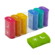 Small Silicone Weekly Pill Organizer 2 Times a Day with Silicone Case, Am Pm ...