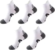 [zoogobee] Mens Sports Ankle Socks Trainer Quarter Socks Breathable Cotton Sock for Hiking Walking Running 5 Pairs Black and White
