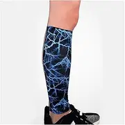 [LANREN] 1PCS Calf Compression Leg Sleeve Outdoor Calf Leg Sleeve Cycling Socks Sports Safety Running Improved Leg Circulation (Color : Lightning Black Blue, Size : X-Large)