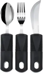 Vive Adaptive Utensil Set - Arthritis Aid Silverware for Parkinsons, Hand Tremor