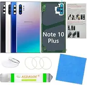 Galaxy Note 10+ Back Glass Cover Housing Door Replacement w/All The Adhesive+Pre-Installed Camera Lens+Installation Manual+Tools for Samsung Galaxy Note 10 Plus SM-N975 All Carriers (Aura Glow)