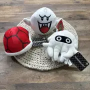 Nintendo Mario Kart Plush LOT 3 Blooper Ghost Boo Red Shell Plushies NEW w TAGS