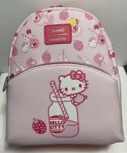 Loungefly Hello Kitty Strawberry Milk Mini Backpack