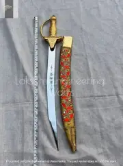WEDDING SWORD II YELLOW METAL HANDEL II WOODEN SCABBARD II FREE SHIPPING