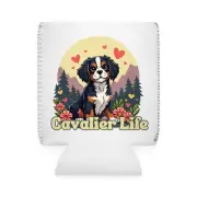 Cavalier Life Can Cooler Sleeve Dog Lovers Beach Days king charles spaniel koozy