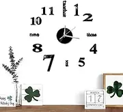 Modern Mute Frameless Large Wall Clock Sticker Metal Big Watches