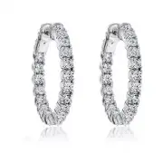 1.50 ct Ladies Round Cut Diamond Hoop Huggie Earrings