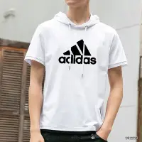 在飛比找Yahoo!奇摩拍賣優惠-～Mak運動服飾～ Adidas 愛迪達 港風短袖t恤連帽背