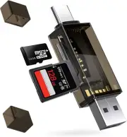 SD Card Reader QimKero Dual Connector USB 2.0/USB-C Memory CardReader Adapter...