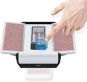 One-Touch Auto & Manual Card Shuffler: Portable, Rechargeable, Low-Noise for 1-2 Decks, Perfect for Poker, UNO, Blackjack, Texas Hold'em