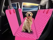 GXT Dog Back Seat Cover Protector for Cars SUV and Trucks with Mesh Window, Scratchproof Nonslip and Waterproof Material(Pink)