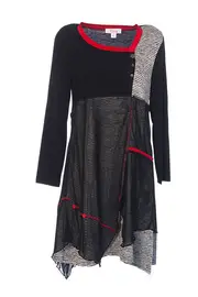 Mesh Overlay Panelled Tunic--CLA-3538