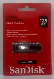 Sandisk SDCZ60-128G-A46C 128 GB Cruzer Glide Flash Drive USB 2.0 Black Brand New