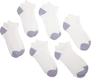 [Fruit of the Loom] Big Girls' 6 Pack No Show Socks, White