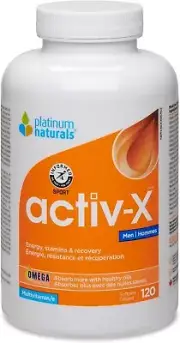 Platinum Naturals Activ-X for Men Athlete Multivitamin Energy Support 120pcs NEW