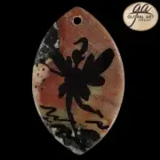 EA18204# Hand Painted Fairy wearable Pendant on Natural Mookaite Jasper 1 Pcs