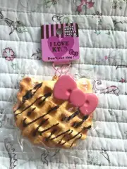 ⭐Super Rare Licensed Hello Kitty Waffle Squishy with Drizzled Chocolate ⭐