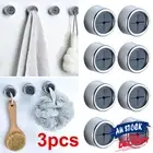 3PCS Tea Towel Holder Grip Hook Cloth Kitchen Chrome Push In Clip Self Adhesive