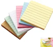 XUTONG 6 Color Post it Notes,3x3 Inch StickersSelf Sticky Notes 100 Sheet*12 Pack,with Line Colorful Post Memos,Self Sticky Notes with Line Colorful Post Memos for Office, School and Home