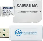 Samsung 128GB EVO Plus Memory Card Class 10 MicroSDXC Compatible with Samsung Galaxy A15 5G, A25 5G, A35 5G, A55 5G Model Phone MB-MC128SA - Bundle with 1 Everything But Stromboli MicroSD Reader