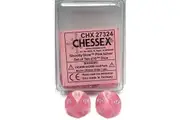 CHX 27324 D10 Tens Dice Ghostly Glow Pink/Silver (10 Dice in Display)