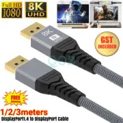 8K Displayport DP 1.4 Cable HDR 4K/144Hz Display Port Male to Male 1M 2M 3M