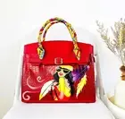 One-of-a-Kind Hand-Painted Vegan Leather Cross Body Bag Unique Statement Red