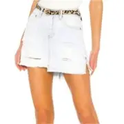 One Teaspoon Demin Skirt Womens 29 Grunge Distressed Frayed Festival Preppy NWT