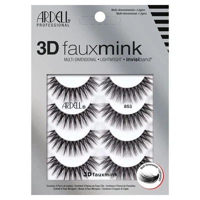 Ardell 3D Faux Mink Eyelashes Pack of 4 Bold Natural Soft and Fluffy Lashes