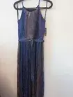 NWT Alexa B Nites Sparkly Blue Ombre Gradient Dress Prom Cruise Ball Sz6 Stretch