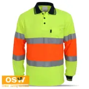 Hi Vis Long Sleeve BIOMOTION Yellow/Orange/Yellow Traffic Controller Shirts