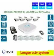 720P HD IP bullet Network Security Camera with POE 4CH NVR H.264 POE NVR Kit HDM