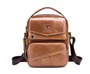 B34 One Shoulder Crossbody Bag Retro Waterproof Multi-layer Bag Handbag for Men