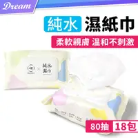 在飛比找PChome24h購物優惠-Hakka 附蓋純水濕紙巾【80抽x18包】純水濕紙巾 純水