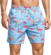 [SUNDAY ROSE] Men's Swim Trunks Quick Dry Beach Shorts Bathing Suits with Mesh Lining Board Shorts S-XXL