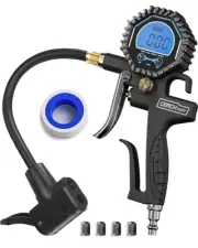 Digital Bike Tire Inflator with Pressure Gauge — Bicycle Tire Gauge Presta to...