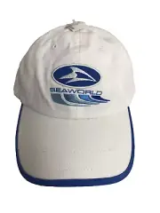 Seaworld Adventure Parks Official Hat Adjustable Cap White and Blue New