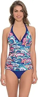 [Profile by Gottex] Women's Madame Butterfly Halter Tankini Top