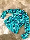 NWT LRG TOMMY BAHAMA RASHGUARD ZIP TOP UPF 50 RET$138.00 BAHAMA LEAF TEAL, NAV,