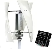 AISINILALAO 5000W 3 Blades Vertical Wind Turbine Generator with Controller Permanent Magnet without Core for Outdoor Courtyard Use And Wind Turbine Systems (White),12v
