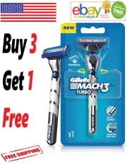 Pack of 1 Gillette Mach3 Turbo Men’s Razor with Flexball Technology (Free Ship)