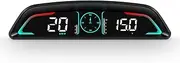 AZIJYV Head Up Display, Automotive General OBD2 HUD, Speedometer, Speed, Engine RPM, Clock, Kilometer Speed Units Display, Fits Most Post-2008 Models
