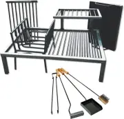 Luxury Argentine Grill with removable iron modules + Brazier + kit fire tools.